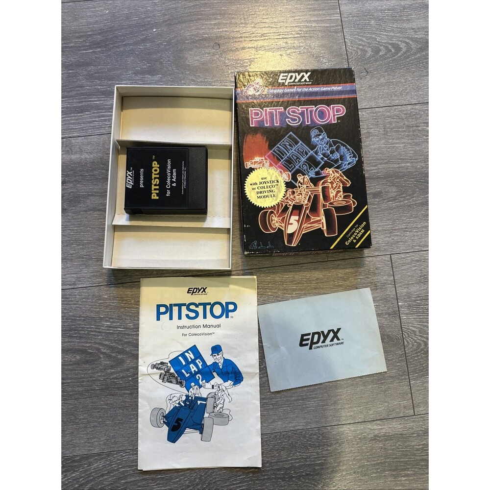 PIT STOP - Coleco Vision, 1983 ColecoVision CIB Complete in Box EPYX